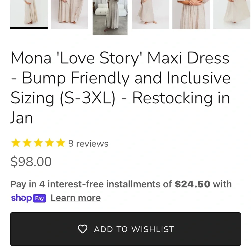 Elegant Cream Maternity Dress - Picture 5 of 5